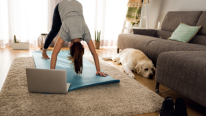 best online yoga classes woman in downward dog yoga pose