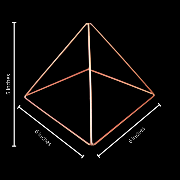 Copper Charging Pyramid Energetic Amplifier dimension diagram