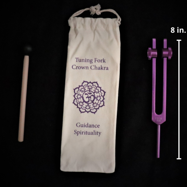 crown chakra tuning fork with carry bag display