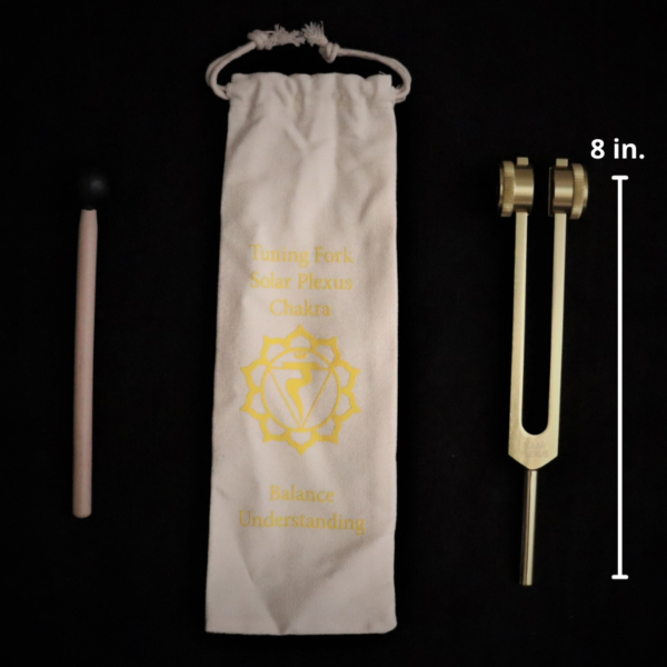 solar plexus chakra tuning fork with carry bag display